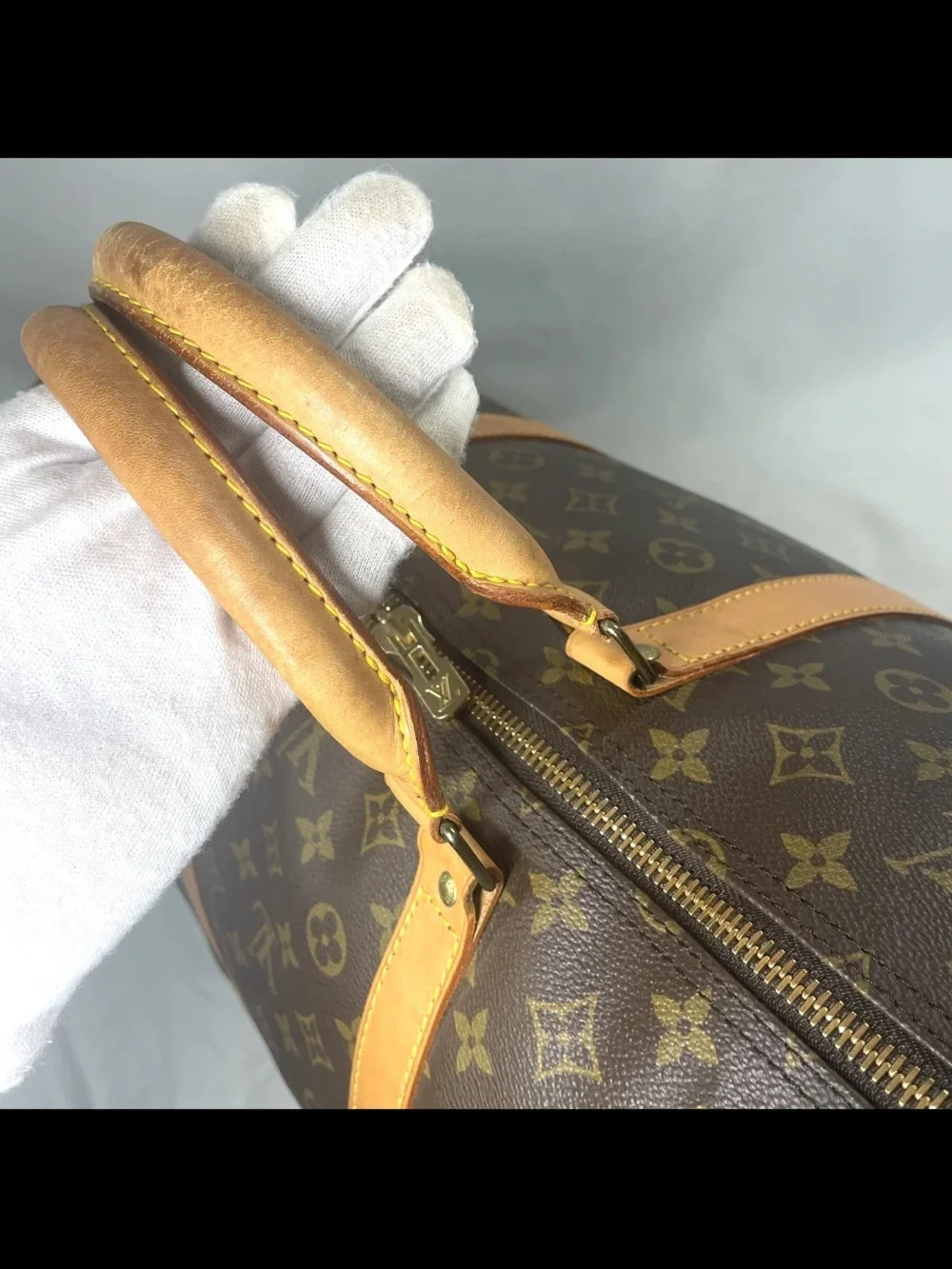 Louis Vuitton Monogram Canvas Duffel with Vachetta Trim in Brown and Tan
